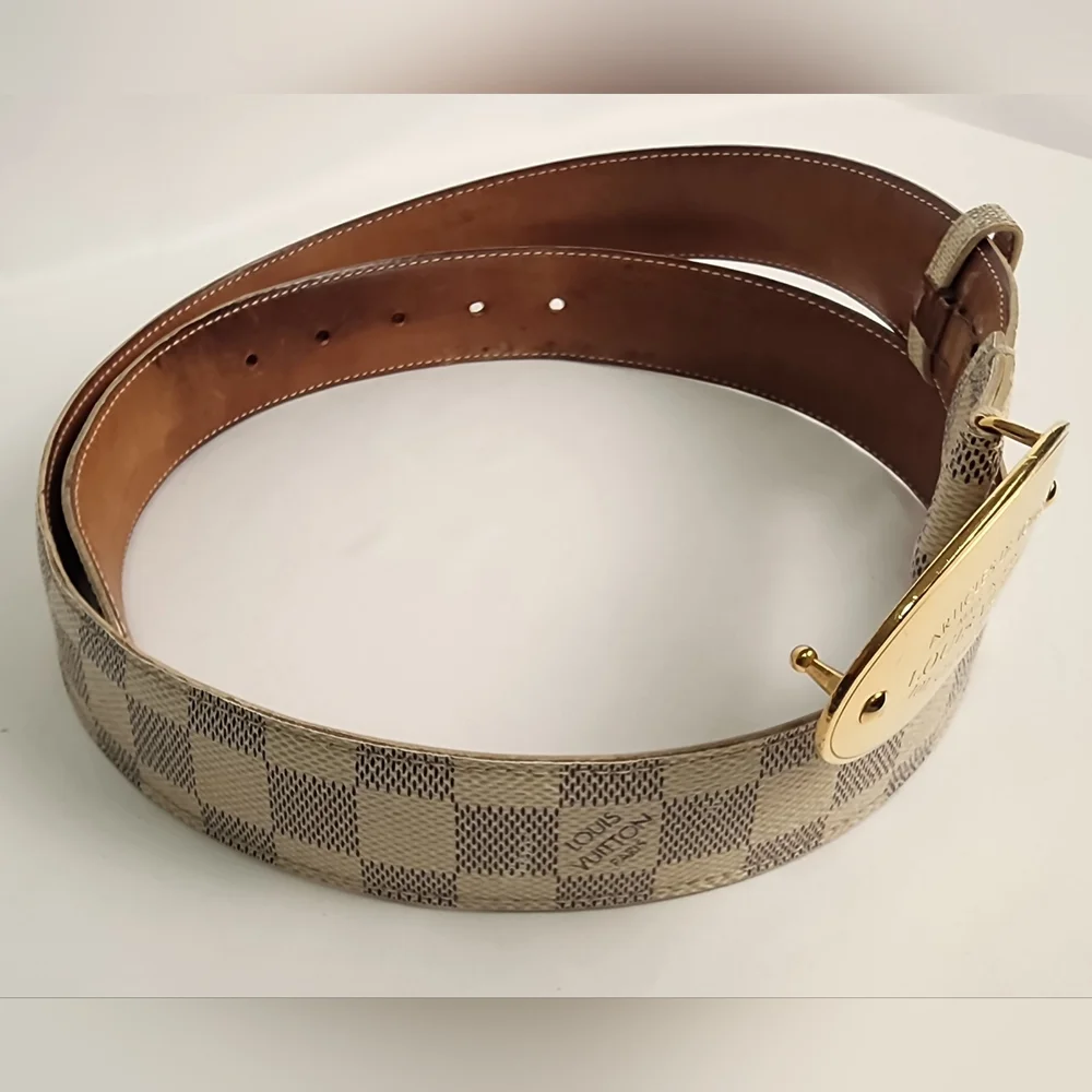 Louis Vuitton Damier Azur Canvas Voyage Belt 100/40
